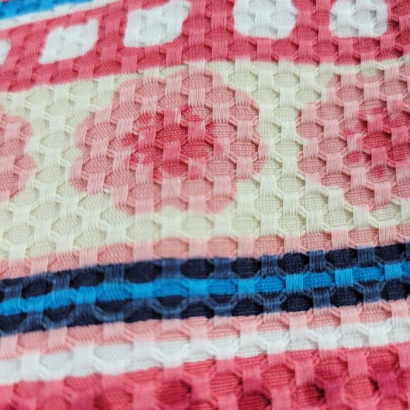 Talbots Dress 14 Pastel Textured Striped Floral Sleeveless Midi Easter Sprint - Picture 10 of 16